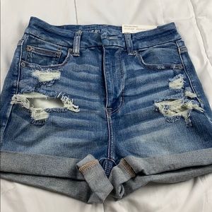 American Eagle distressed midi shorts